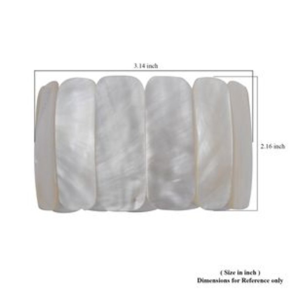 Handcrafted Mother of Pearl with Resin Stretch Bracelet